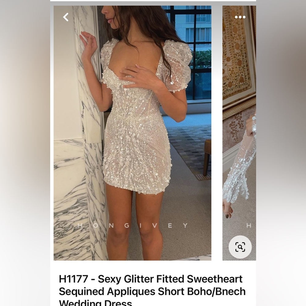 Hongivey short wedding reception dress!